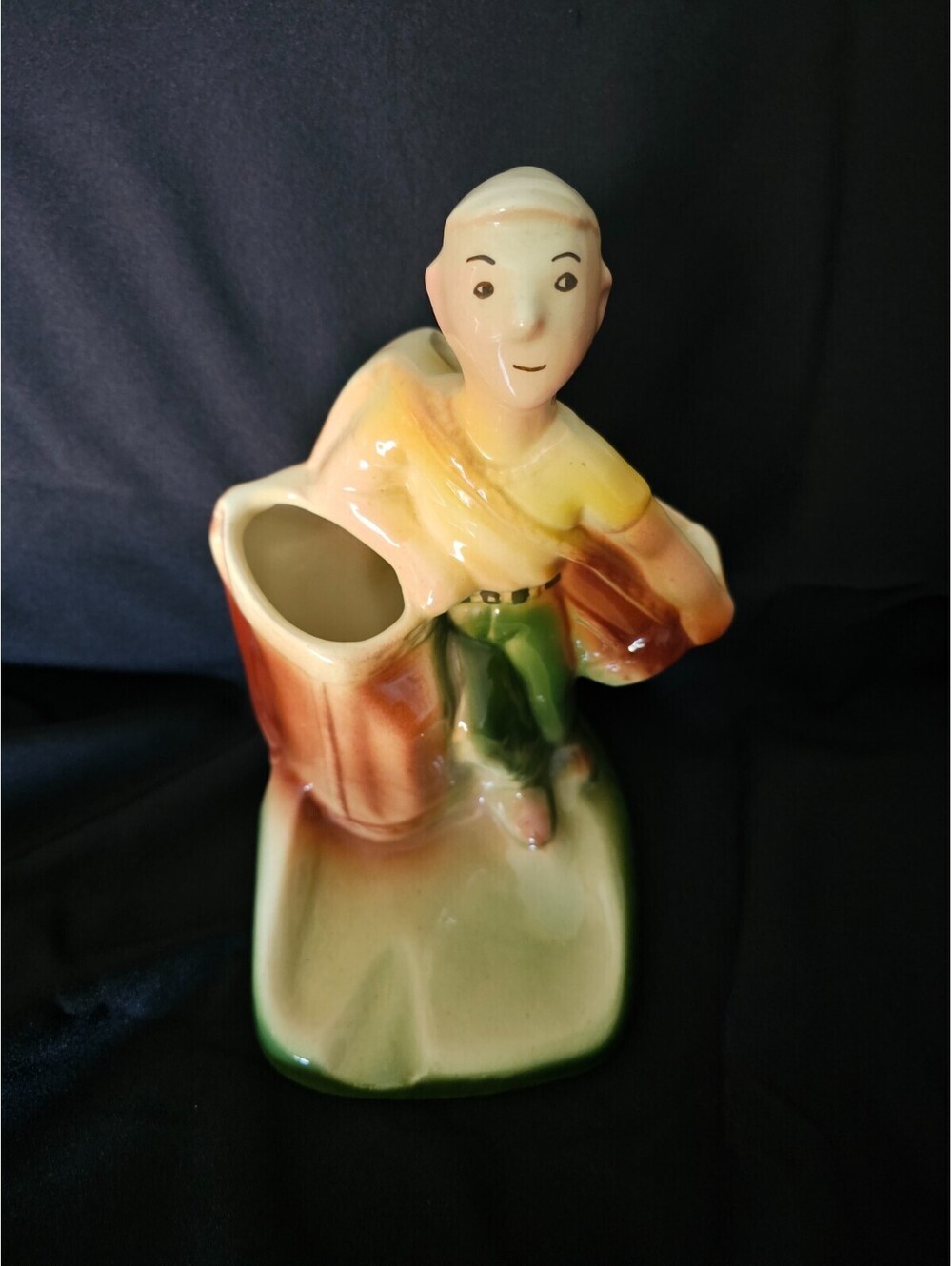 Vintage 1950s Ceramic Caddie Laddie Desk Organizer Ashtray Golf Collectible 8.5"